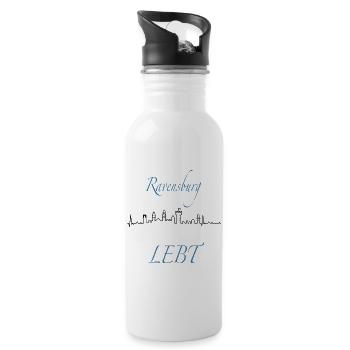 Ravensburg Lebt - Trinkflasche mit integriertem Trinkhalm - Weiß - Rechts