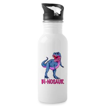 Binosaur - Mois de la fierté bisexuelle - Gourde avec paille intégrée - blanc - Droite