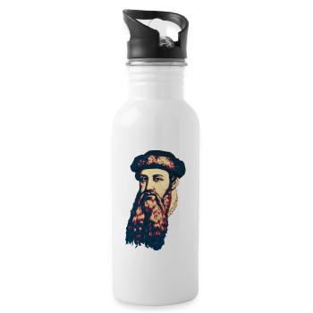 Johannes Gutenberg - Gourde avec paille intégrée - blanc - Droite