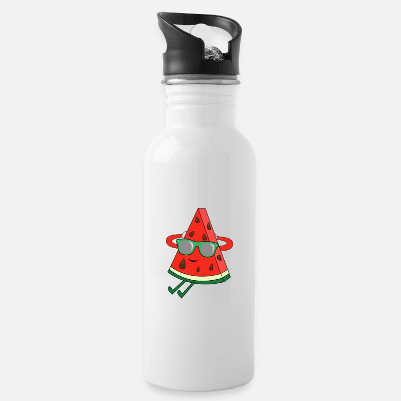 Melone - Trinkflasche mit integriertem Trinkhalm - Weiß
