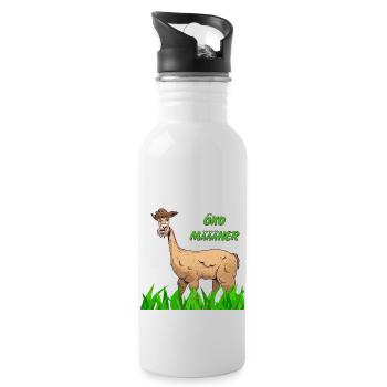Öko Määäher - Trinkflasche mit integriertem Trinkhalm - Weiß - Rechts