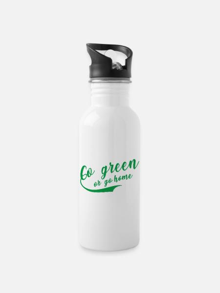sustainability - Water bottle with straw - white