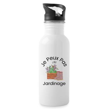 Je Peux pas j ái Jardinage humour - Gourde avec paille intégrée - blanc - Droite