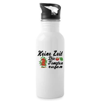 Tomate - Trinkflasche mit integriertem Trinkhalm - Weiß - Rechts