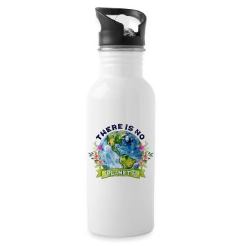 There Is No Planet B Earth Day - Water bottle with straw - white - Right