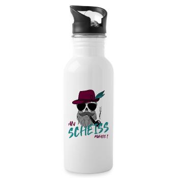 Boarischer Lausbua dialekt grantler - Trinkflasche mit integriertem Trinkhalm - Weiß - Rechts