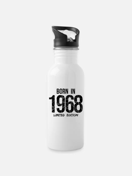 53e anniversaire - BORN IN 1968 LIMITED EDITION - Gourde avec paille intégrée - blanc