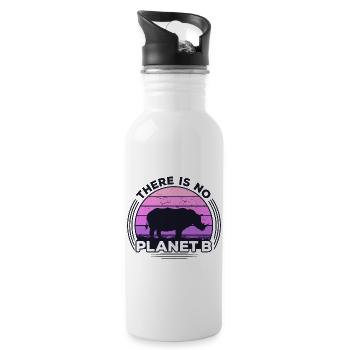There Is No Planet B Earth Day - Water bottle with straw - white - Right
