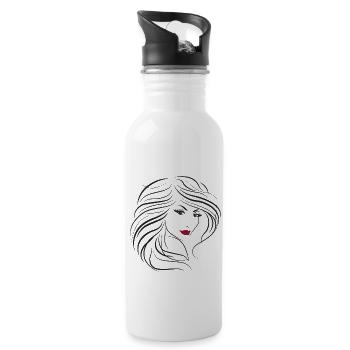 Woman Beauty - Water bottle with straw - white - Right