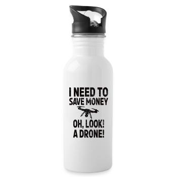 Drohnen Pilot Geschenk Drohnenliebhaber FPV Race - Trinkflasche mit integriertem Trinkhalm - Weiß - Rechts
