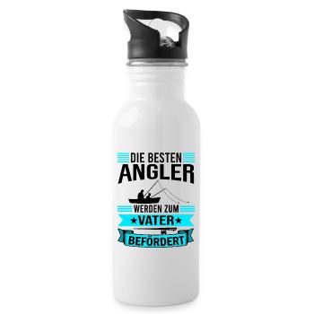 Angel Papa Vater - Trinkflasche mit integriertem Trinkhalm - Weiß - Rechts