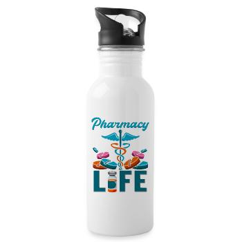 Pharmacist Pharmacy Life Pharmacy Pharmacy Student - Water bottle with straw - white - Right