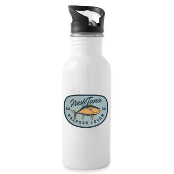 Fresh Tuna Tuna Seafood - Water bottle with straw - white - Right