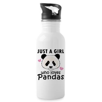 Mädchen Panda Spruch Geschenk Damen Kinder - Trinkflasche mit integriertem Trinkhalm - Weiß - Rechts