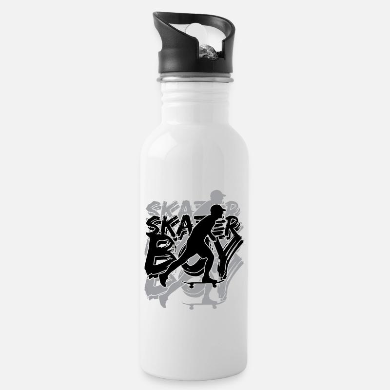 Skater Homme Skateboard Plage - Gourde avec paille intégrée - blanc