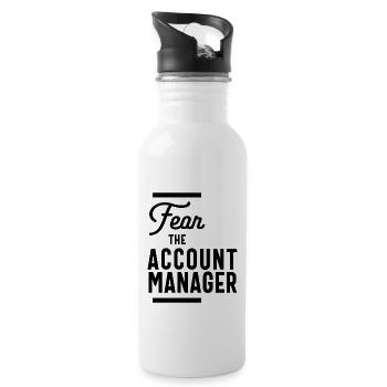 Account Manager Gift Funny Job Title Profession - Water bottle with straw - white - Right