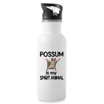 Funny Opossum Gifts Opossum Lover Possum - Water bottle with straw - white - Right