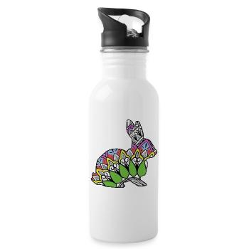 Rabbit - Water bottle with straw - white - Right