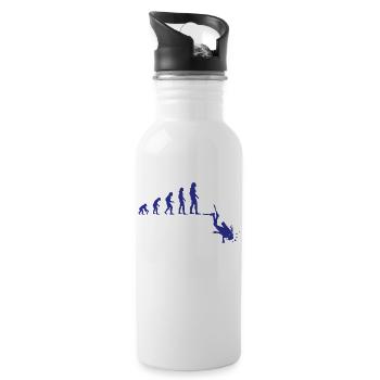 Tauchen Evolution Taucher Mädchen Damen Geschenk - Trinkflasche mit integriertem Trinkhalm - Weiß - Rechts