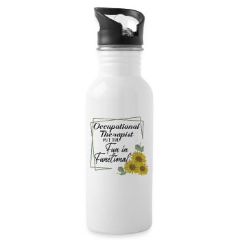 Ergotherapeutin Ergo Ergotherapeut Therapeut - Trinkflasche mit integriertem Trinkhalm - Weiß - Rechts