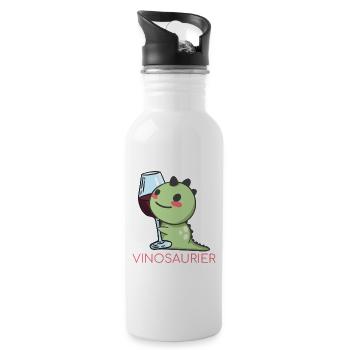 Vinodino - Wine Vinosaurs for wine lovers - Water bottle with straw - white - Right