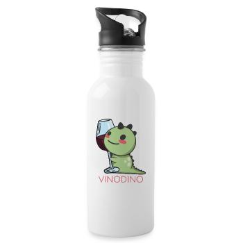 Vinodino - Wine Vinosaurs for wine lovers - Water bottle with straw - white - Right