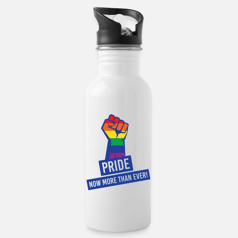 LGBT Pride - Water bottle with straw - white
