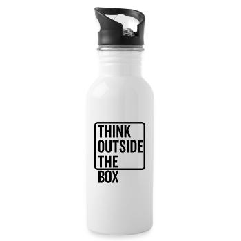 Think Outside The Box - Water bottle with straw - white - Right