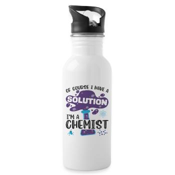 Chimiste Chimie Chimie Professeur Scientifique - Gourde avec paille intégrée - blanc - Droite