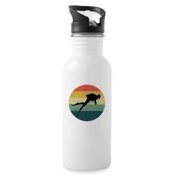 Tauchen Geschenk Scuba Diving Dive Scuba Taucher - Trinkflasche mit integriertem Trinkhalm - Weiß - Rechts