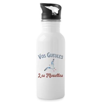 Vos Gueules Les Mouettes - Gourde avec paille intégrée - blanc - Droite