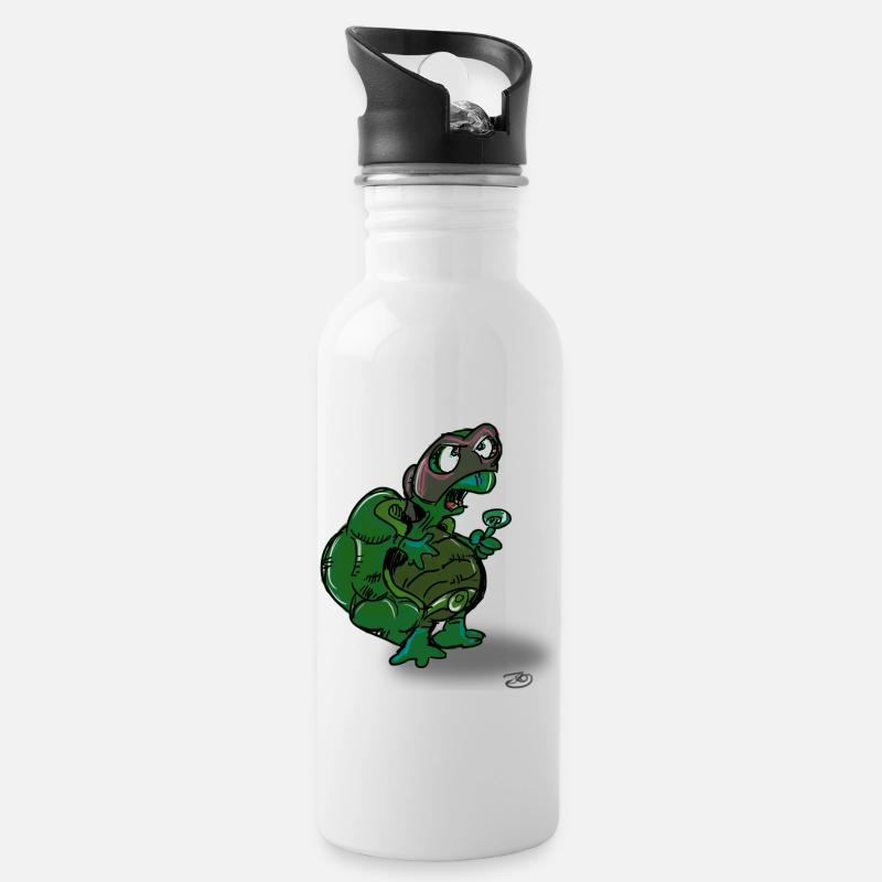 tortue ninja - Gourde avec paille intégrée - blanc