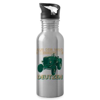 aus dem weg ich muss deutzen Traktor Deutz Köln - Trinkflasche mit integriertem Trinkhalm - Lightsilver - Rechts