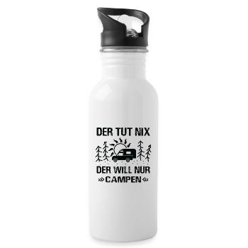 Der Tut Nix Der Will Nur Campen Pickup Camper - Trinkflasche mit integriertem Trinkhalm - Weiß - Rechts