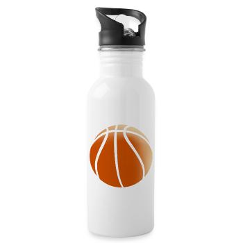 Basket-ball - Gourde avec paille intégrée - blanc - Droite
