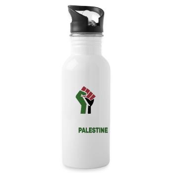 Freies Palästina unterstützt Palästina und Gaza - Trinkflasche mit integriertem Trinkhalm - Weiß - Rechts