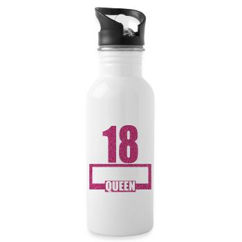 18e anniversaire 18 ans Birthday Queen - Gourde avec paille intégrée - blanc - Droite