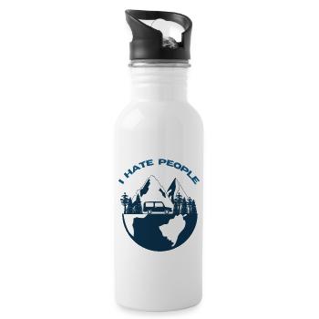 I Hate People Mountain Weekend Getaway - Water bottle with straw - white - Right
