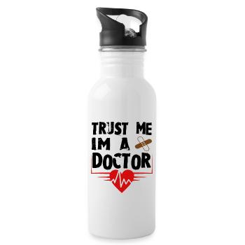 Je suis médecin - Gourde avec paille intégrée - blanc - Droite