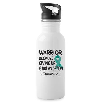 PTSD fighters | Post-traumatic stress disorder - Water bottle with straw - white - Right
