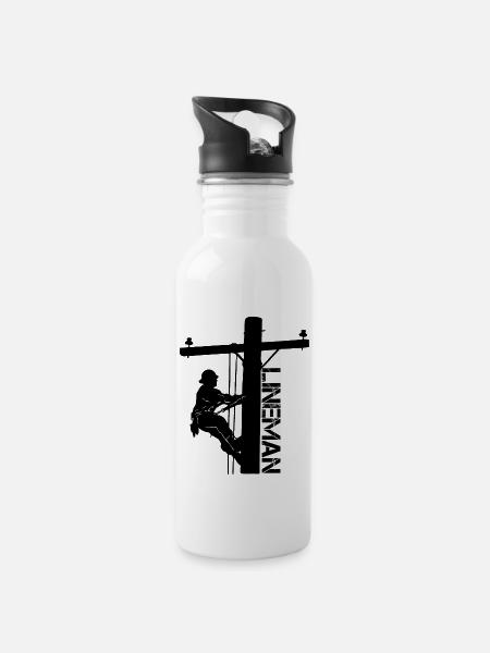 Lineman - Gourde avec paille intégrée - blanc