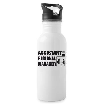 Assistant To The Regional Manager - Trinkflasche mit integriertem Trinkhalm - Weiß - Rechts