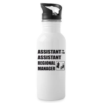 Assistant To The Regional Manager Matching - Trinkflasche mit integriertem Trinkhalm - Weiß - Rechts