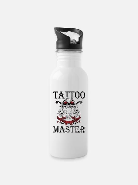 Tätowierer Tattoo Artist Tätowiert Tätowierung - Trinkflasche mit integriertem Trinkhalm - Weiß