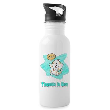 T'inquiète Je Gère, original Meow chat kawaii - Gourde avec paille intégrée - blanc - Droite