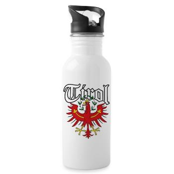Tirol Tiroler Adler Wappen - Trinkflasche mit integriertem Trinkhalm - Weiß - Rechts