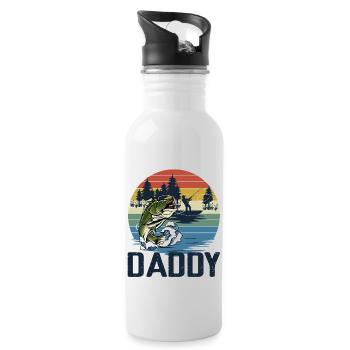 Matching daddy de pêche - Gourde avec paille intégrée - blanc - Droite