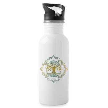 Der Weltenbaum Yggdrasil Wikinger Tattoo Design - Trinkflasche mit integriertem Trinkhalm - Weiß - Rechts