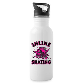 Inline Skating Inline-Skates - Trinkflasche mit integriertem Trinkhalm - Weiß - Rechts
