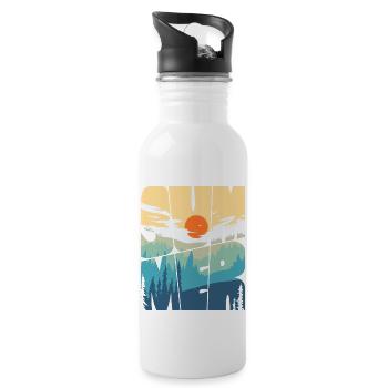 summer - Trinkflasche mit integriertem Trinkhalm - Weiß - Rechts